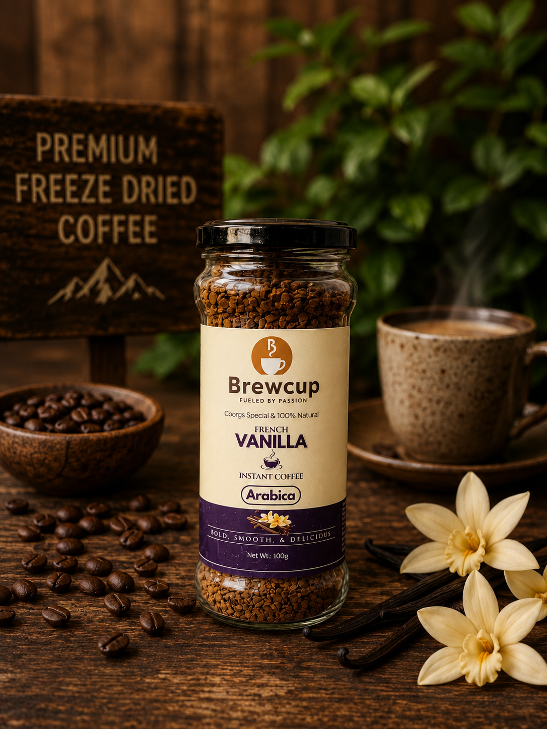 Brewcup Vannila Freeze-Dried Coffee 100%