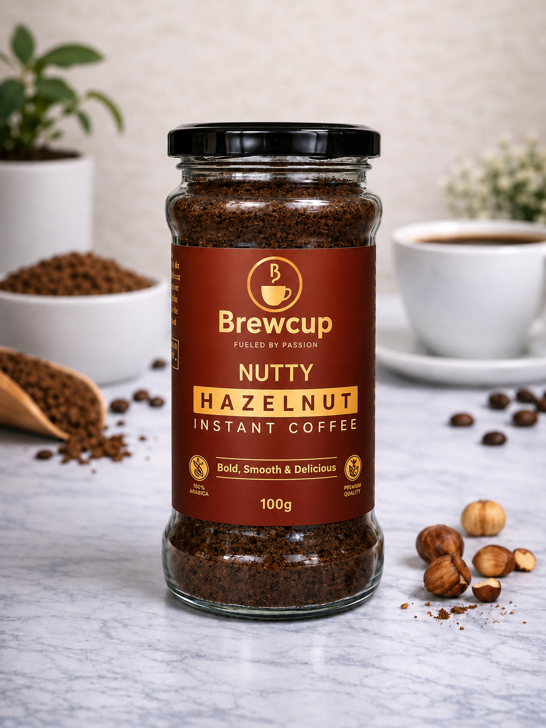 Brewcup Nutty-Hazelnut Instant Coffee
