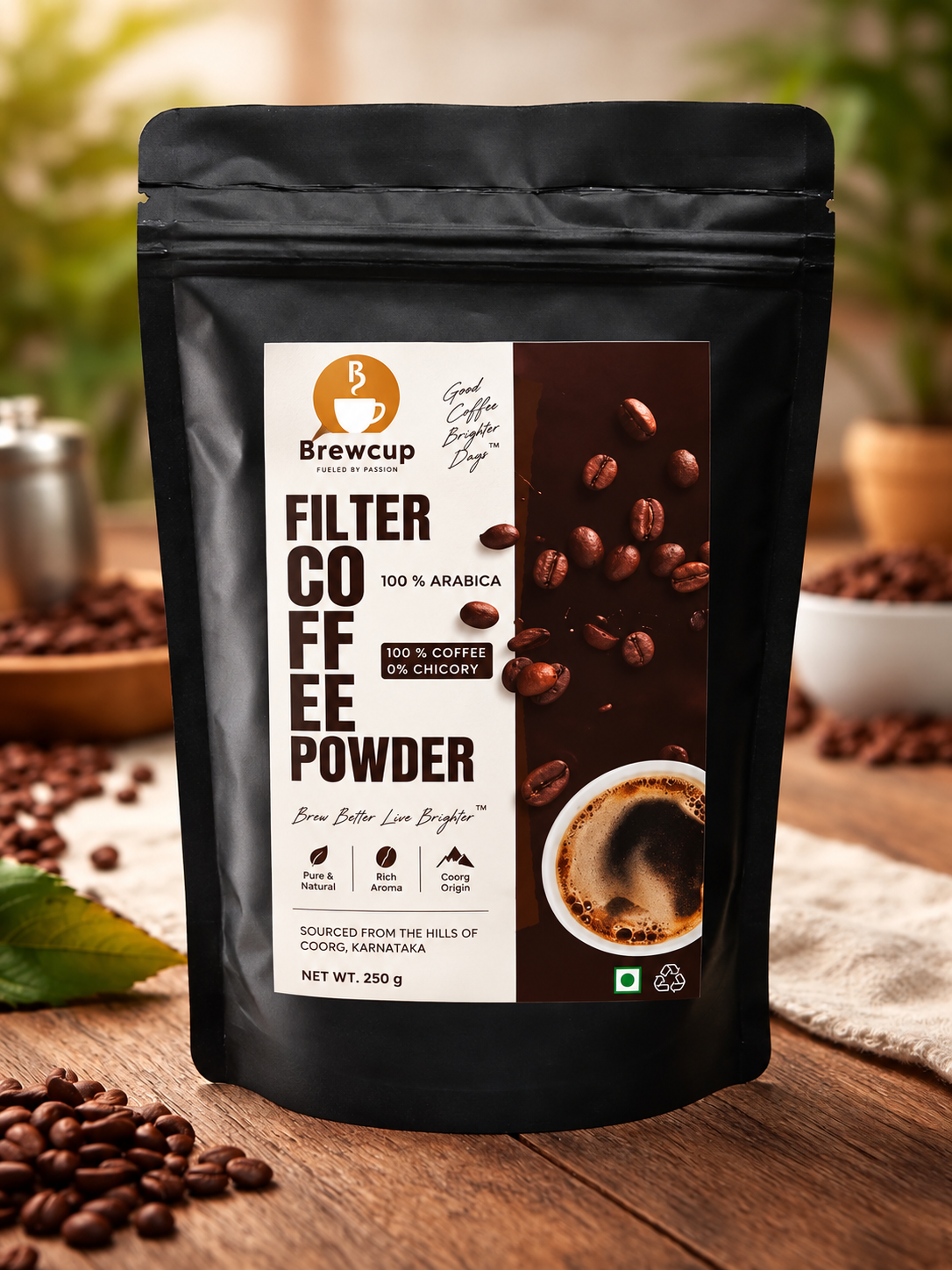 BrewCup Filter Coffee Powder – 100% Arabica